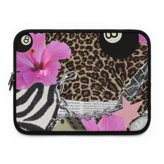 Trendy Laptop Sleeve with Floral & Animal Print Design, Stylish Laptop Case, Computer Bag,  Tech Accessories