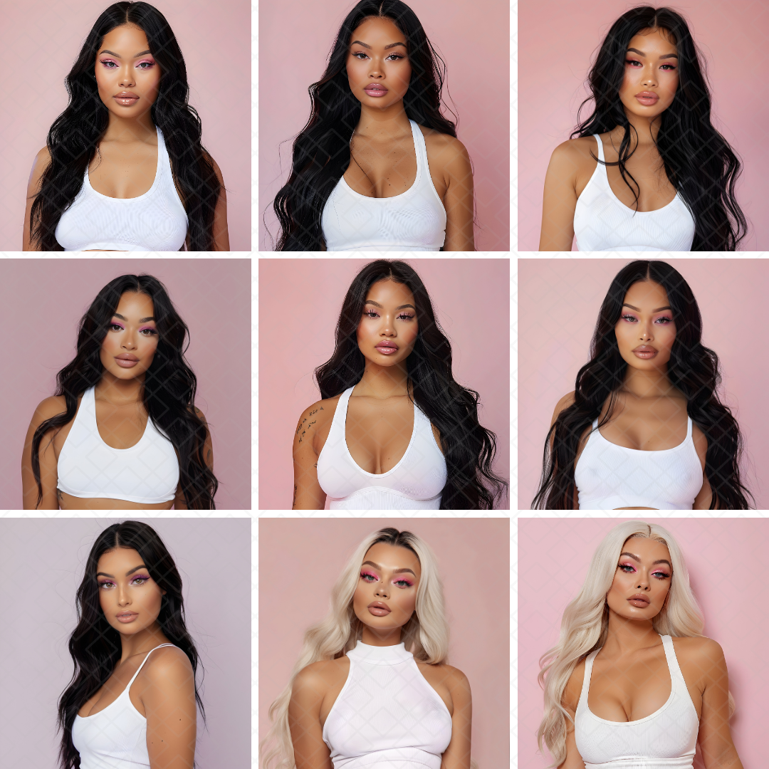 AI models Pink Background