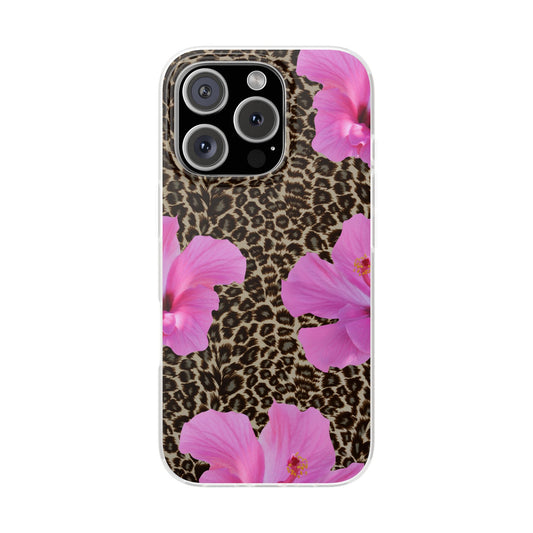 Hibiscus Leopard Print Flexi Phone Case